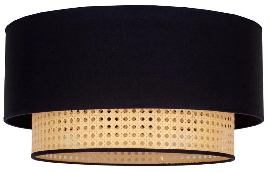 Duolla Duolla - Mennyezeti lámpa BOHO 1xE27/15W/230V átm. 45 cm fekete/rattan DU84380