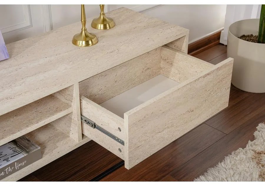 TV szekrény Escape 180 -Fekete, Travertine