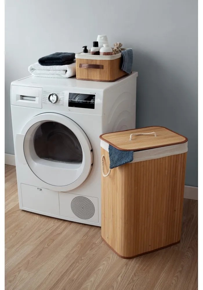 Natúr színű bambusz szennyeskosár 78 l Bamboo – Compactor