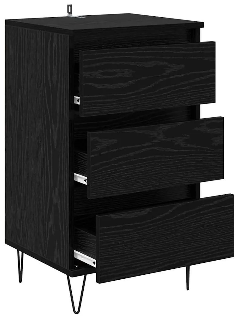 Széf fiókkal Fekete tölgy 40 x 35 x 70 cm Műszaki fa és vas