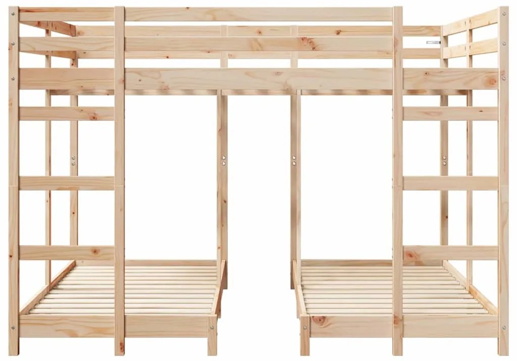 vidaXL Háromszintes emeletes ágykeret Barna 160 x 200 cm Tömör fenyőfa