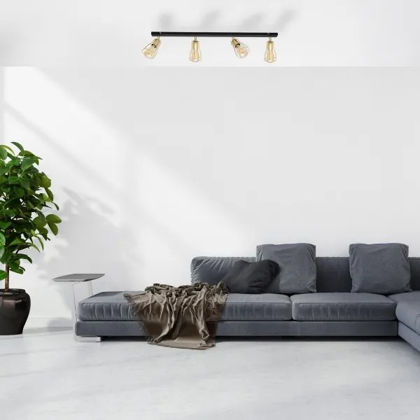 Spotlámpa TUBE 4xE27/15W/230V arany/fekete