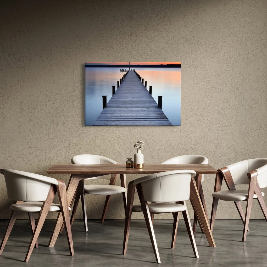 Kép - Móló a Starnberger-tónál, Bajorország, Németország (90x60 cm)
