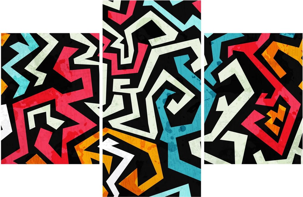 Grafikus absztrakciós kép (90x60 cm)