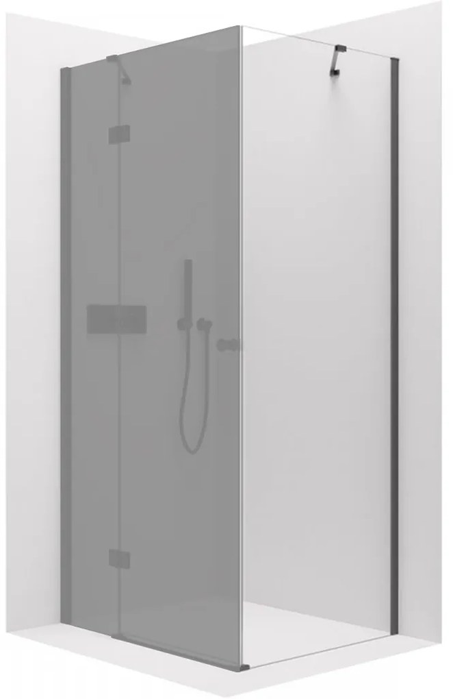 CERANO Cerano, fix zuhanyparaván Marino és Volpe ajtókhoz 100x190 cm, 6mm átlátszó üveg, fekete profil, CER-CER-420273
