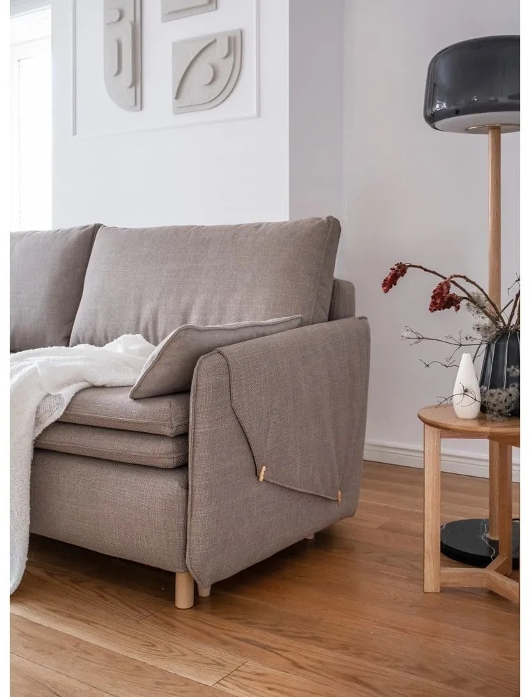 Világosbarna kinyitható kanapé 207 cm Simon – Miuform