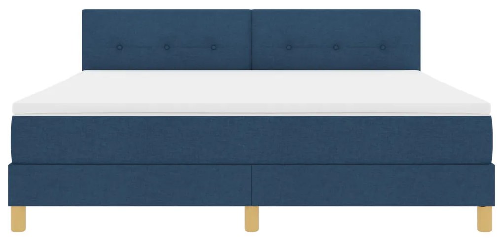 Box Spring Ágy Matraccal és LED Kék 180x200 cm Szövet
