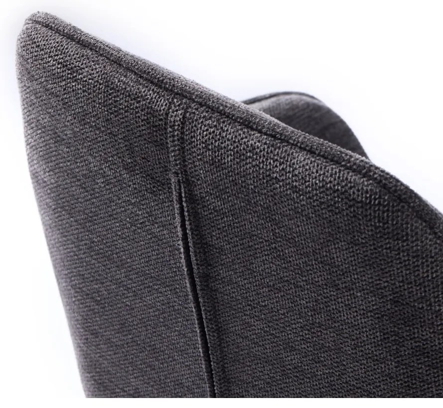 Sötétszürke kárpitozott állítható magasságú-karfás bárszék (ülésmagasság 65 cm) Nolan – Unique Furniture