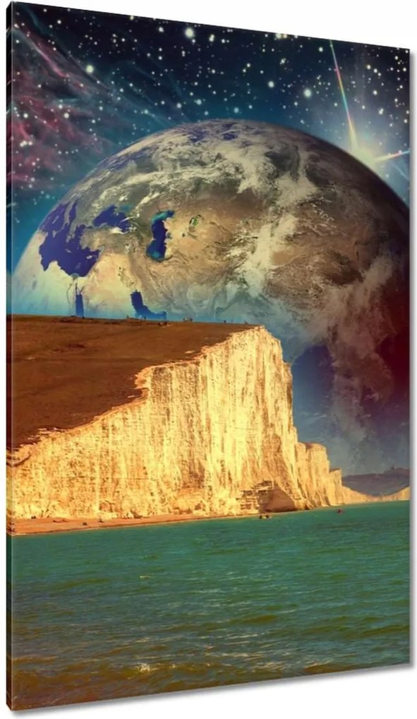 Vászonkép 80x120 Bolygó a szikla mögött