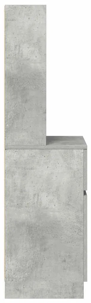 betonszürke szerelt fa éjjeliszekrény 39x35x125 cm