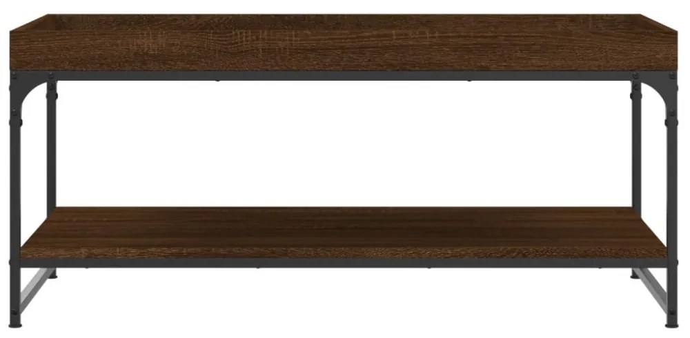 barna tölgyszínű szerelt fa dohányzóasztal 100x49x45 cm