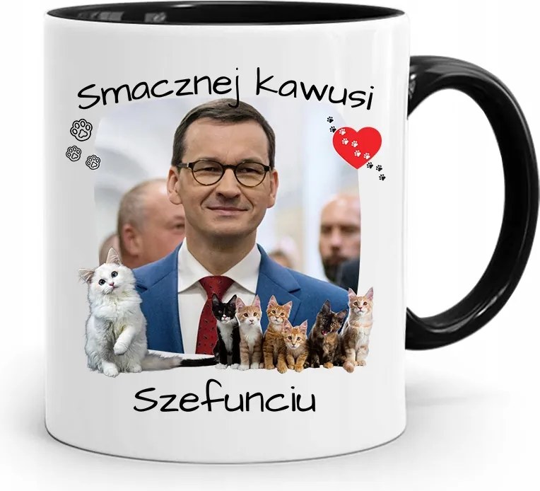 Bögre Fekete Politikusok Miniszterelnök Mateusz Morawiecki