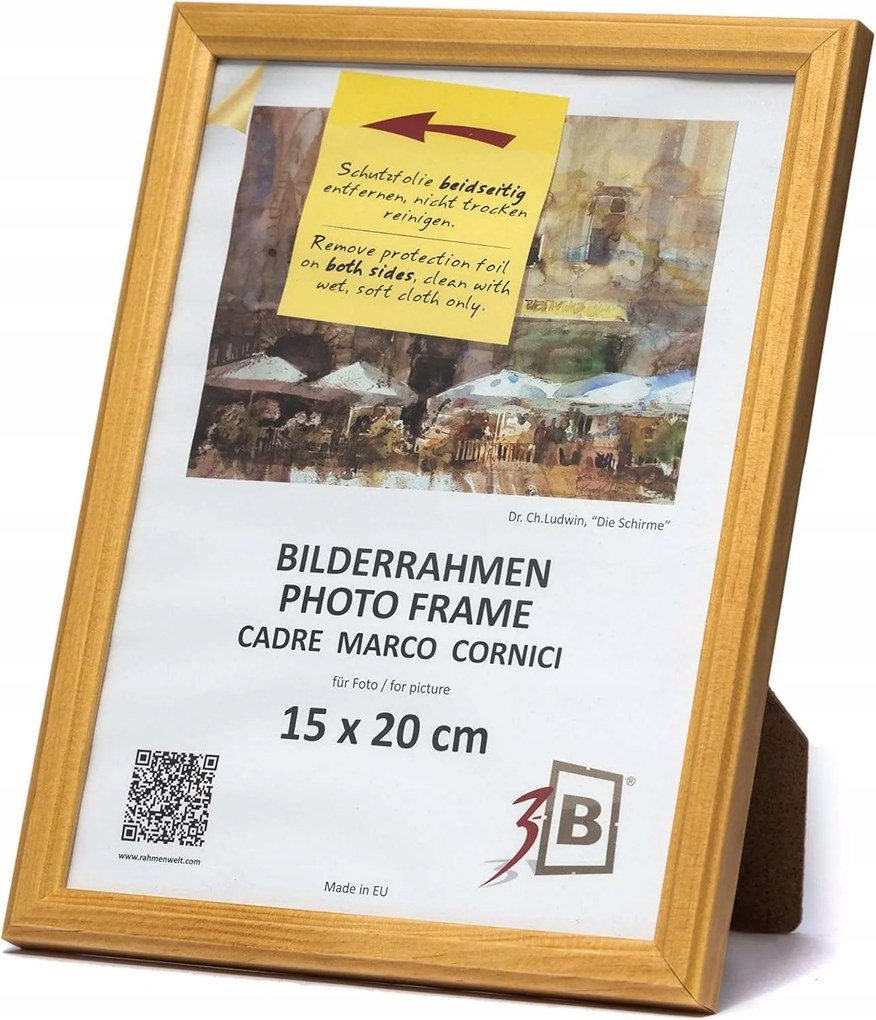 Képkeret fa akril üveg lógó álló 15x20cm