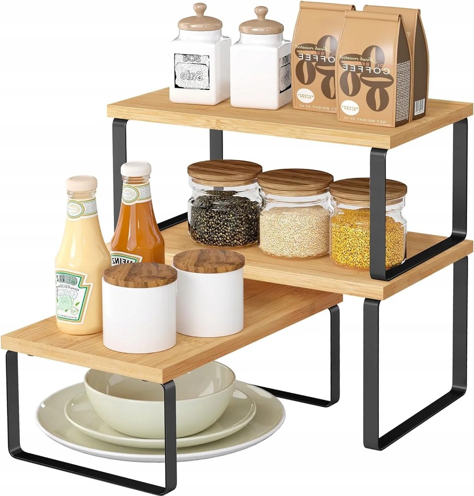 3x Fűszertartó Polc szett 3 db-os asztallap rendszerező szekrény kiegészítők