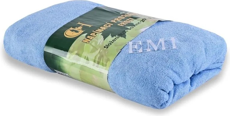 EMI Kék frottír gumis lepedő, 90 (100)x200-as lap