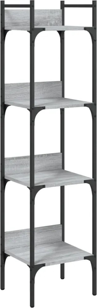 vidaXL 4 szintes szürke sonoma szerelt fa könyvespolc 35x30x138,5 cm