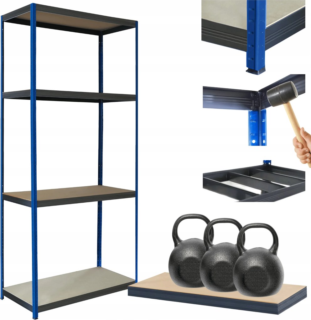 Helios fém tároló állvány garázs állvány 180x120x30cm 4Px350kg