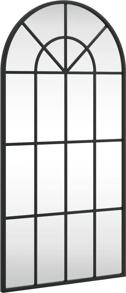 vidaXL fekete ívelt vas fali tükör 40 x 80 cm
