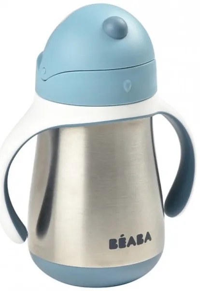 Beaba - Hőszigetelt pohár szívószállal 250 ml kék