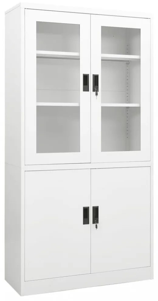 fehér acél irodai szekrény 90 x 40 x 180 cm