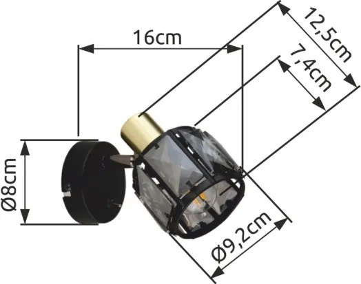 Globo 54357-1B - Fali spotlámpa INDIANA 1xE14/40W/230V