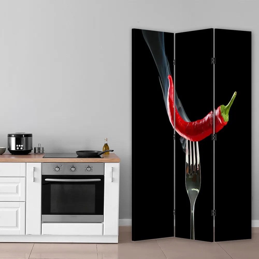Gario Paraván Chili paprika villán Méret: 180 x 170 cm, Kivitelezés: Forgó paraván 360°