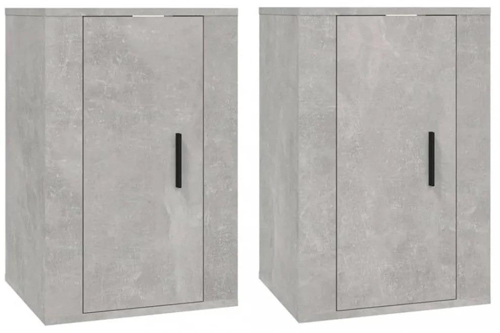2 db betonszürke fali TV-szekrény 40x34,5x60 cm