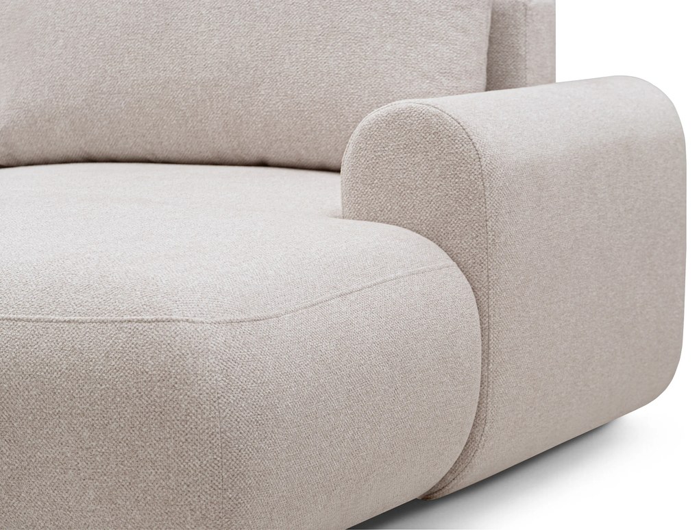 Lotulis L II sarokkanapé ágyfunkcióval jobb oldali - krém vízlepergető kötött Blur 01