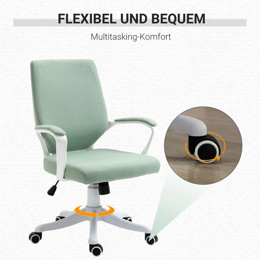 Vinsetto irodai szék, hintafunkcióval, vastagon párnázott, ergonomikus, zöld