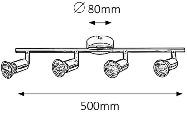 Rabalux 6047 - Spotlámpa NORTON 4xGU10/50W/230V