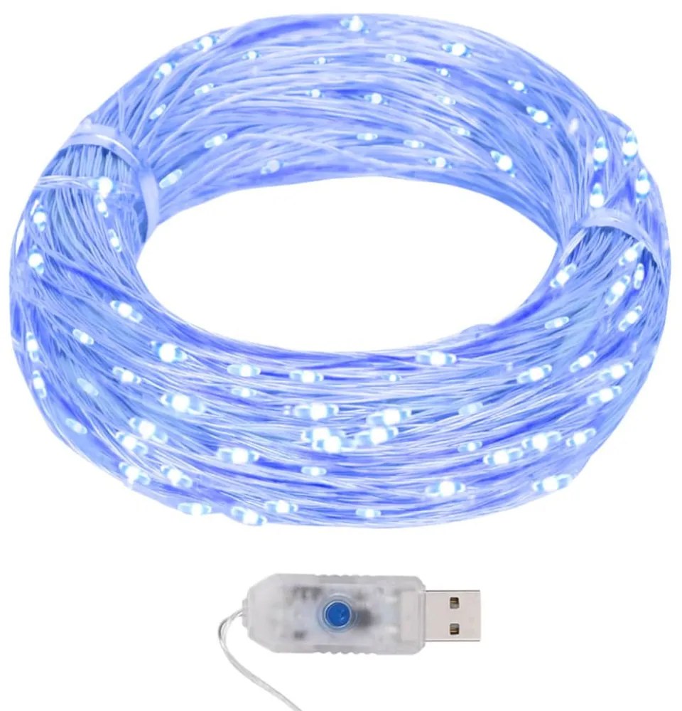 8 funkciós kék fényű tündérfényfüzér 400 LED-del 40 m