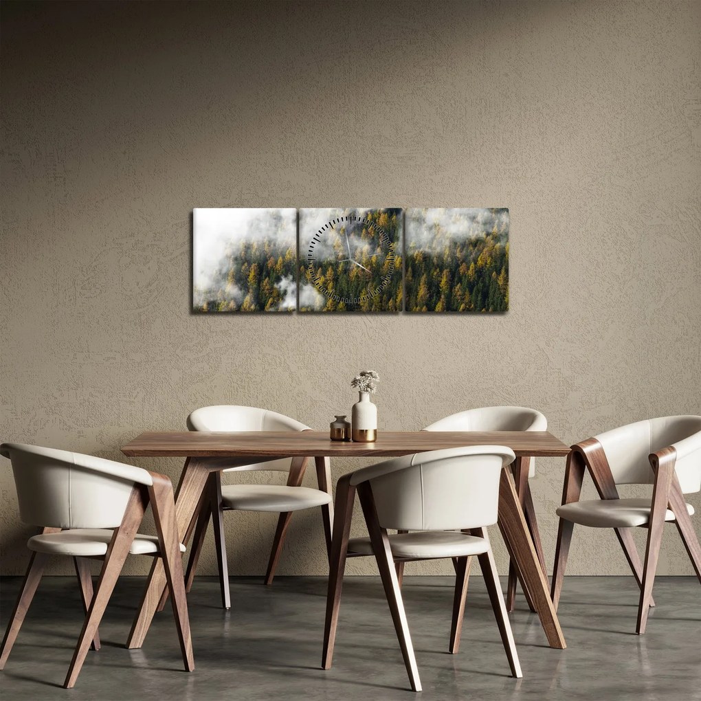 Egy erdő képe a felhők között (órával) (90x30 cm)