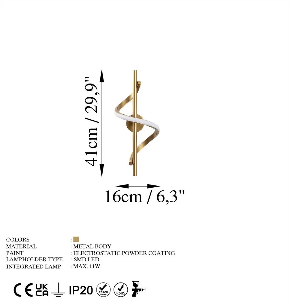 Lıkma - 13511 fali lámpa, arany