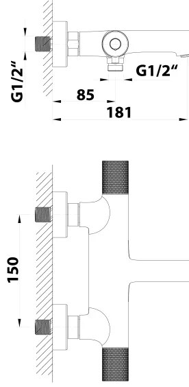 Sapho - SOLARIS termosztátos kádcsaptelep, fényes króm