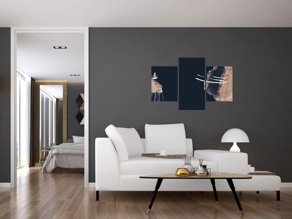 Kép - Sötétkék absztrakció (90x60 cm)