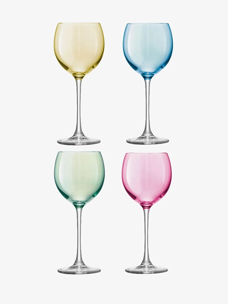 Sklenice na víno Polka, 400 ml, pastelová, set 4 ks - LSA International