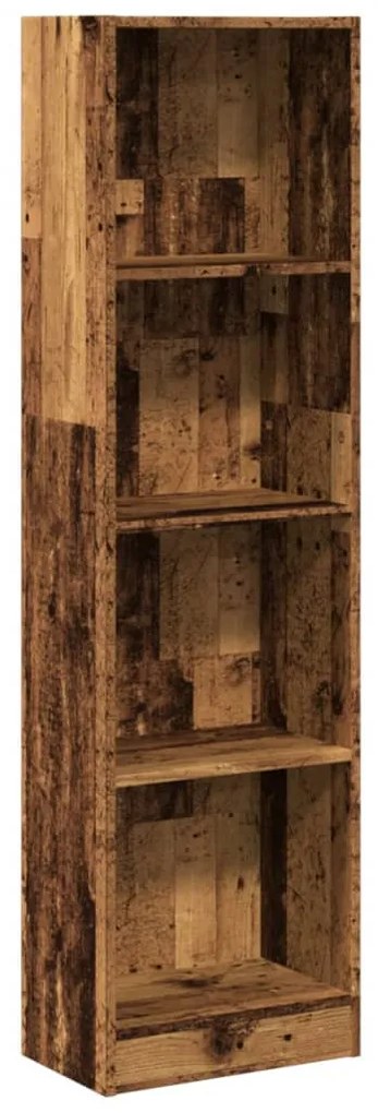 antik fa színű szerelt fa könyvespolc 40 x 24 x 143 cm