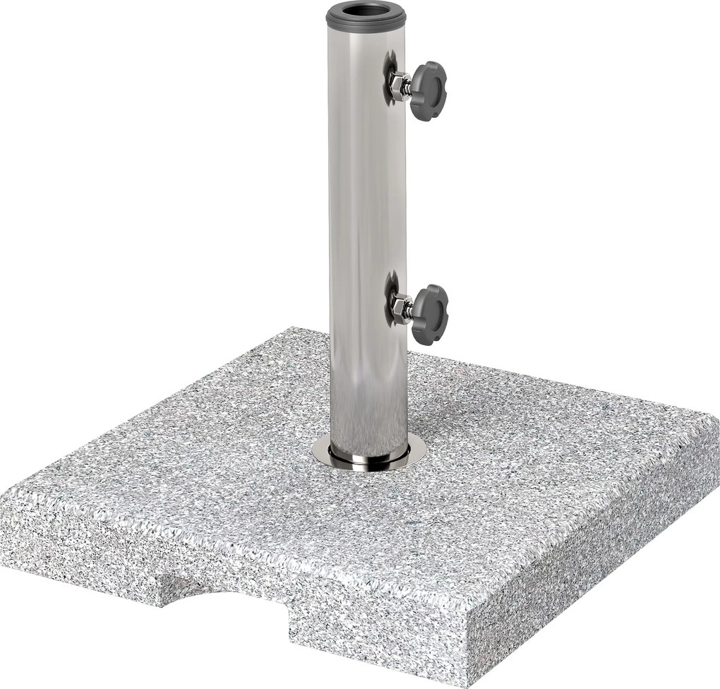 Outsunny Granit Napernyő Állvány 21 kg Napernyő Alap, Négyzetes Napernyő Tartó, Napernyő Súly, Állvány 32/38/48 mm Átmérőjű Rúdhoz, Erkélyre, Teraszra