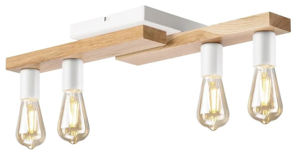 Felületre szerelhető csillár MATTE 4xE27/15W/230V fehér/tölgy