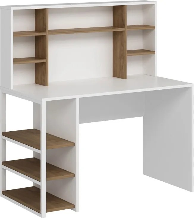 Liora irodai szekrény, fehér-dió, 120 cm