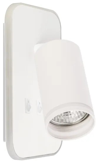 LED fali spotlámpa PIPE 1xGU10/10W/230V + LED/6W fehér