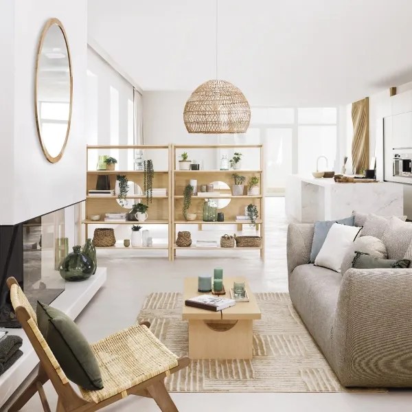 Atmosphera - Fali tükör ANGELO átm. 110 cm fenyő