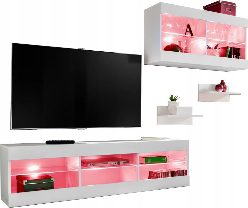 Rtv bútor szett Tivoli SET3 Fehér/Fehér, Rgb LED-ek