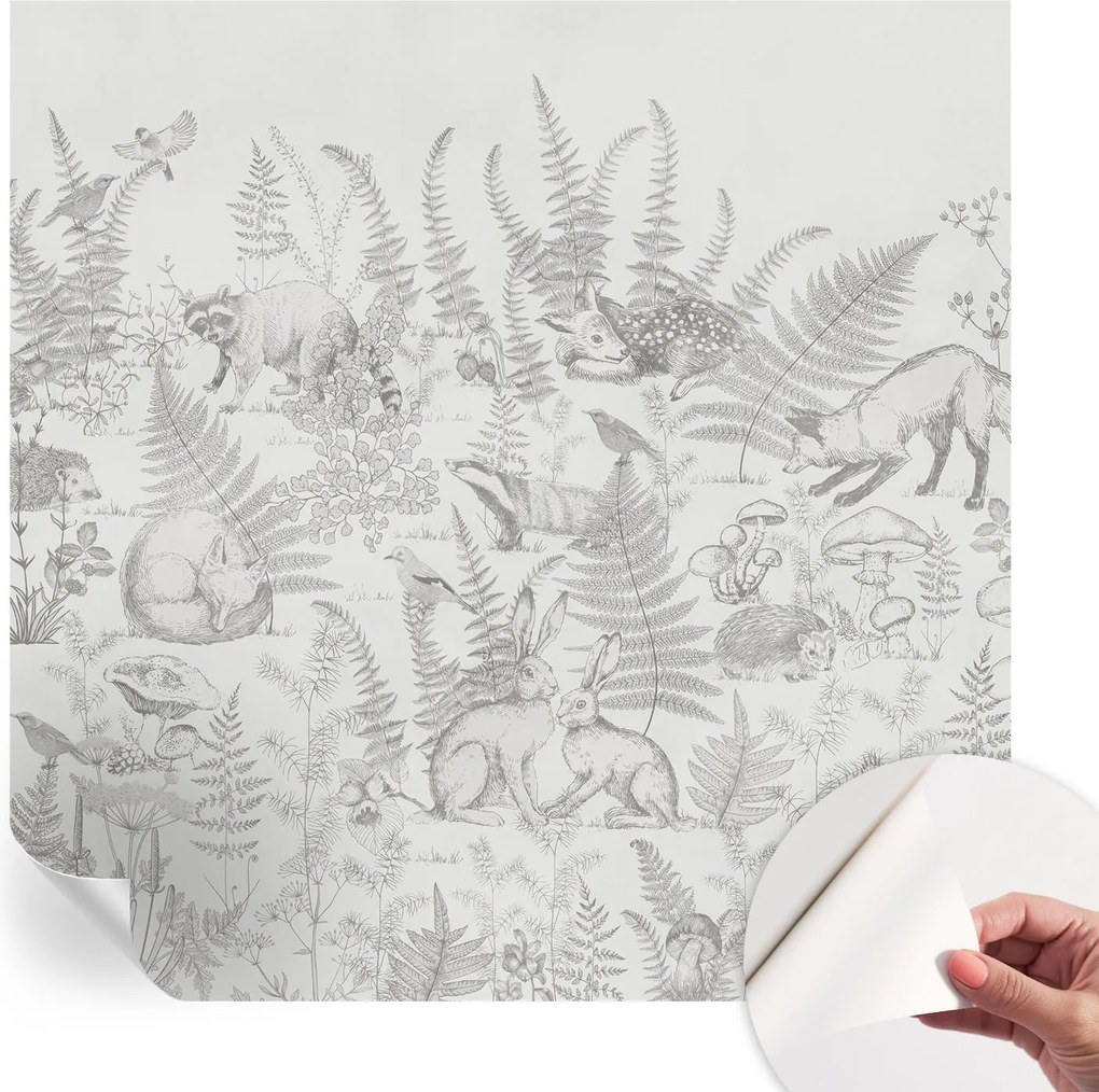 Öntapadós Dekoratív Fotótapéta Hálószobába Erdei állatok 250x250 cm