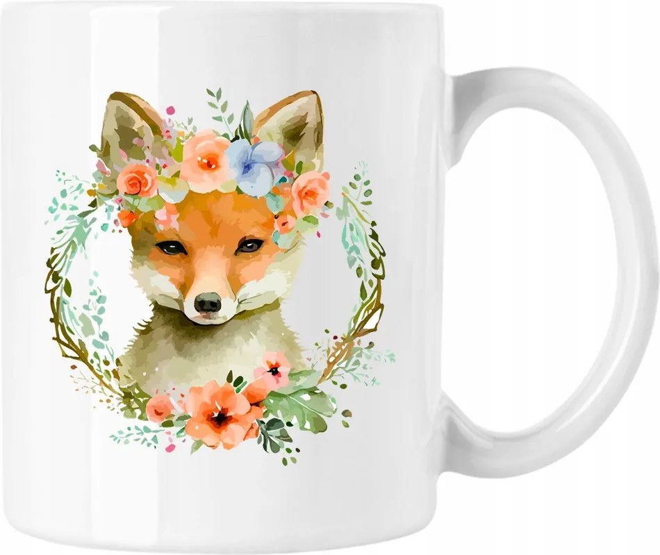 Bögre Róka Virágok Kedves 4 Fehér 330ml