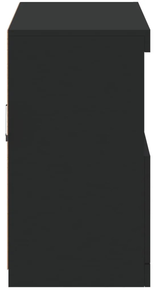 fekete tálalószekrény LED-világítással 81 x 37 x 67 cm