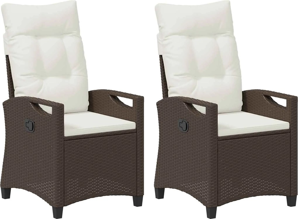 vidaXL Kerti Szék 2 pcs Barna és Krém 56 x 60 x 112 cm