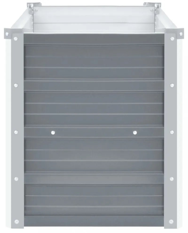 Szürke horganyzott acél kerti virágtartó 100 x 40 x 45 cm