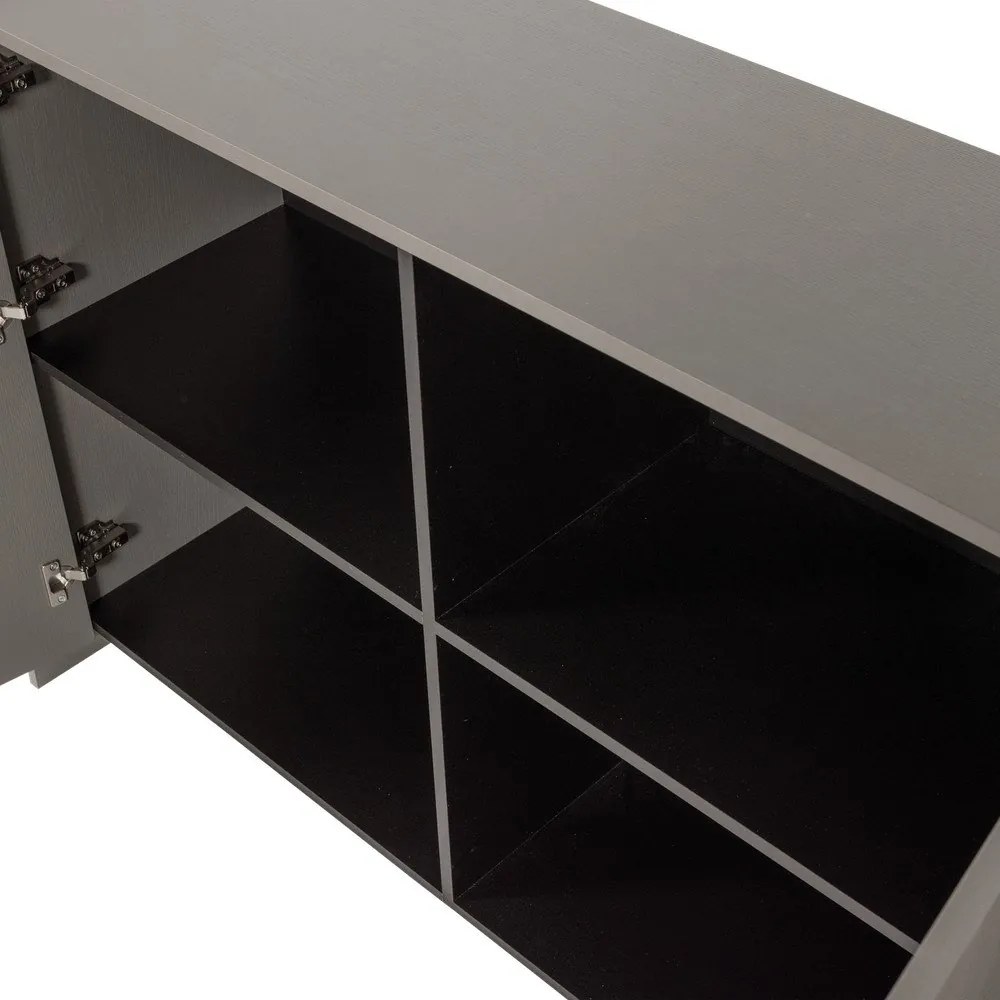 Szürke komód kőrisfa dekorral 200x85x44 cm Brock – WOOOD