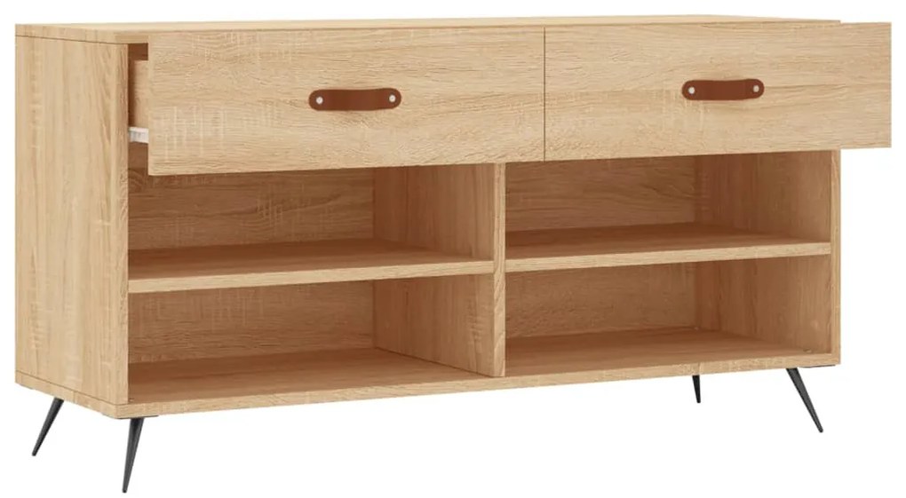 vidaXL sonoma tölgy színű szerelt fa cipőpolc 102x35x55 cm